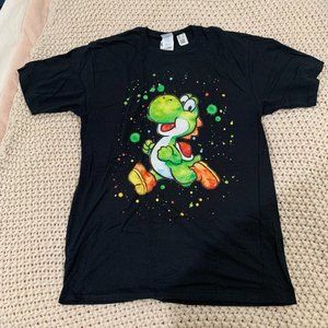 NWT - Neon Paint-Splatter Yoshi T-Shirt - Size M